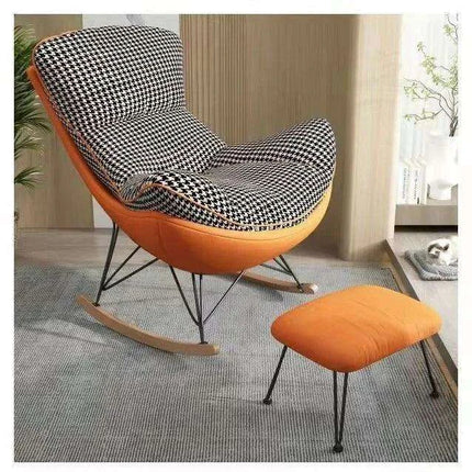 Elegant Lobster Leather Rocking Lounge Chair with Unmatched Comfort and Style - Très Elite