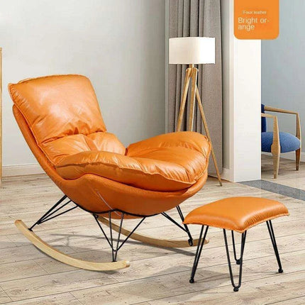 Elegant Lobster Leather Rocking Lounge Chair with Unmatched Comfort and Style - Très Elite