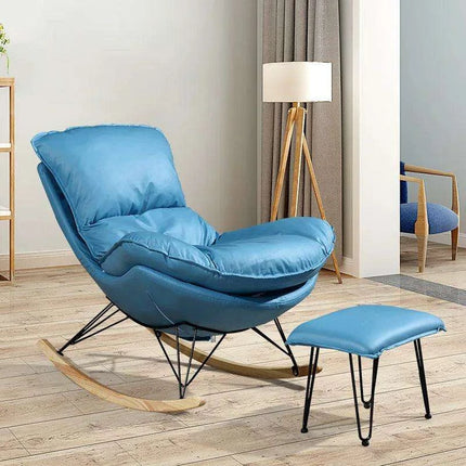 Elegant Lobster Leather Rocking Lounge Chair with Unmatched Comfort and Style - Très Elite