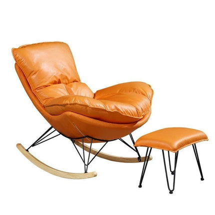 Elegant Lobster Leather Rocking Lounge Chair with Unmatched Comfort and Style - Très Elite