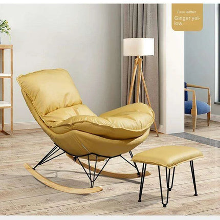 Elegant Lobster Leather Rocking Lounge Chair with Unmatched Comfort and Style - Très Elite