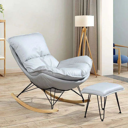 Elegant Lobster Leather Rocking Lounge Chair with Unmatched Comfort and Style - Très Elite