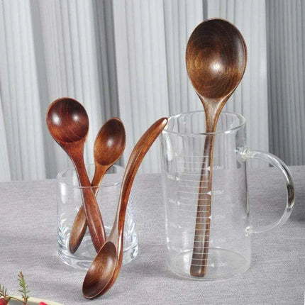 Elegant Long-Handled Wooden Spoon for Gourmet Ramen and Porridge Enjoyment - Très Elite