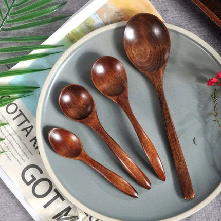 Elegant Long-Handled Wooden Spoon for Gourmet Ramen and Porridge Enjoyment - Très Elite
