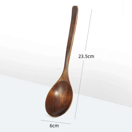 Elegant Long-Handled Wooden Spoon for Gourmet Ramen and Porridge Enjoyment - Très Elite
