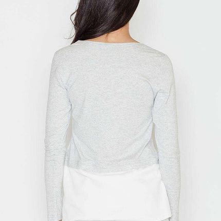 Elegant Long Sleeve Blouse with Vibrant Trim - Très Elite
