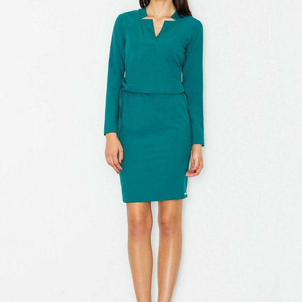 Elegant Long-Sleeve Daydress with Customizable Waist Tie - Très Elite