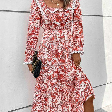 Elegant Long Sleeve Floral Maxi Dress for Women - Très Elite