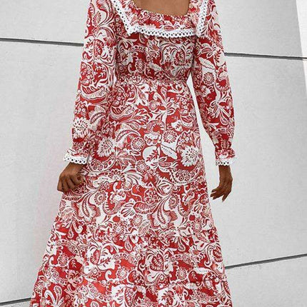 Elegant Long Sleeve Floral Maxi Dress for Women - Très Elite