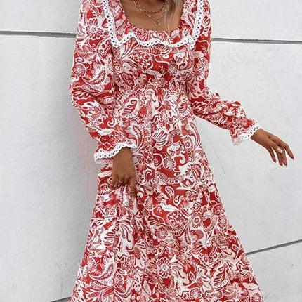 Elegant Long Sleeve Floral Maxi Dress for Women - Très Elite