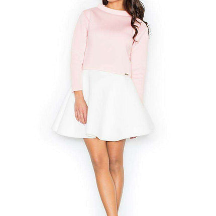 Elegant Long Sleeve Neoprene Blouse with Unique Half-Golf Neckline