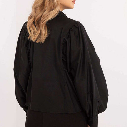 Elegant Long Sleeve Shirt 204972 Black For Women Workwear - Très Elite