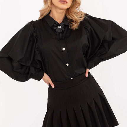 Elegant Long Sleeve Shirt 204972 Black For Women Workwear - Très Elite