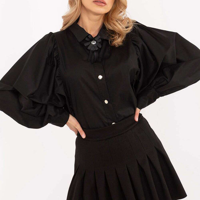 Elegant Long Sleeve Shirt 204972 Black For Women Workwear