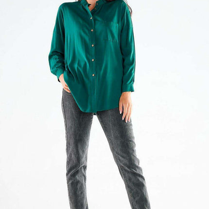 Elegant Long Sleeve Stand-Up Shirt for Men - Ideal for Business and Casual Wear - Très Elite