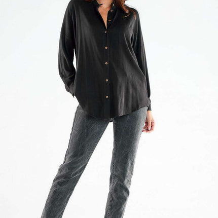 Elegant Long Sleeve Stand-Up Shirt for Men - Ideal for Business and Casual Wear - Très Elite