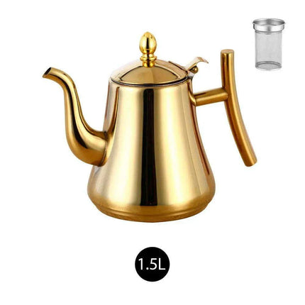 Elegant Long-Spout Stainless Steel Teapot for Perfectly Brewed Tea and Coffee - Très Elite
