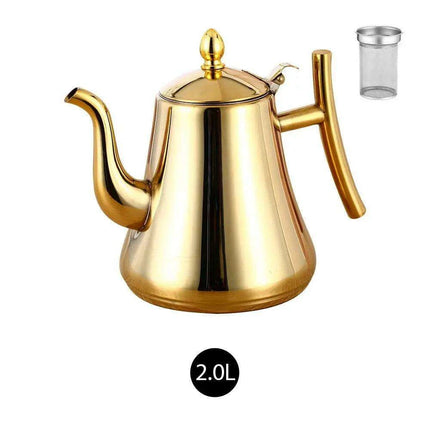 Elegant Long-Spout Stainless Steel Teapot for Perfectly Brewed Tea and Coffee - Très Elite