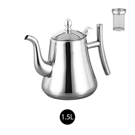 Elegant Long-Spout Stainless Steel Teapot for Perfectly Brewed Tea and Coffee - Très Elite