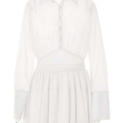 Elegant Lotus Leaf Lapel Dress for Fashion-Forward Women - Très Elite