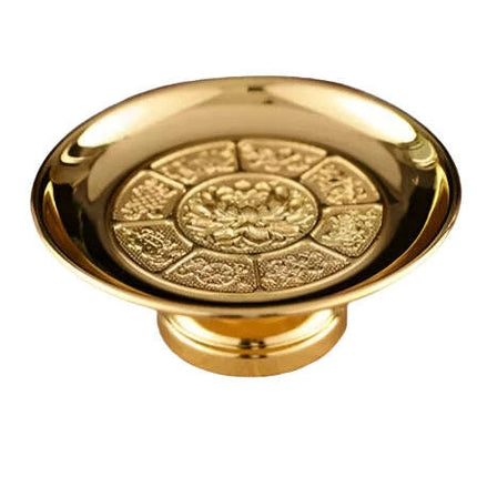 Elegant Lotus Metal Offering Dish for Spiritual Serenity and Home Decor - Très Elite