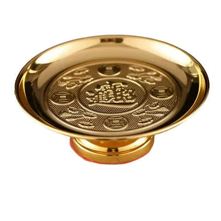Elegant Lotus Metal Offering Dish for Spiritual Serenity and Home Decor - Très Elite