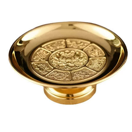 Elegant Lotus Metal Offering Dish for Spiritual Serenity and Home Decor - Très Elite