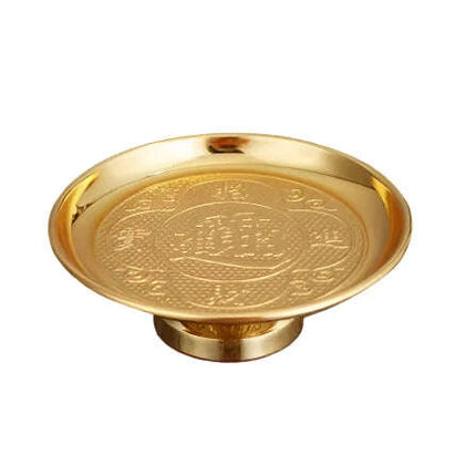 Elegant Lotus Metal Offering Dish for Spiritual Serenity and Home Decor - Très Elite