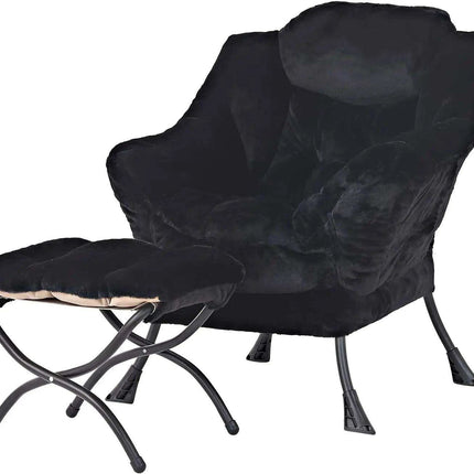 Elegant Lounge Chair Ensemble with Ottoman and Storage Compartment - Très Elite