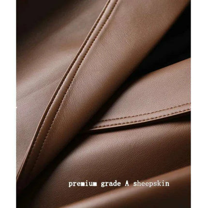 Elegant MIDI Cut Genuine Leather Jacket for Women - Flattering and Timeless Design - Très Elite