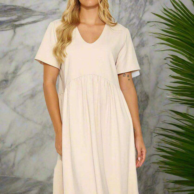 Elegant Macadamia All-Day Dress