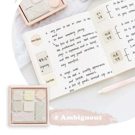 Elegant Macron Color Mini Sticky Note Set - Faint Secret Collection, 210 Sheets for Creative Expression and Everyday Reminders - Très Elite