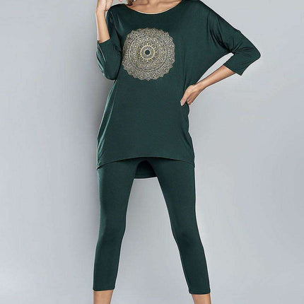 Elegant Mandala Print Italian Loungewear Set - Très Elite