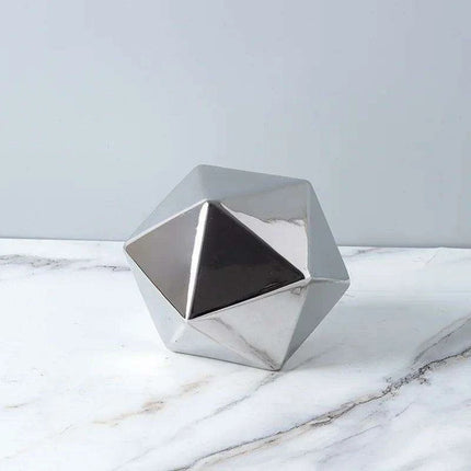 Elegant Marbled Ceramic Geometric Polyhedron Decorative Ball - Très Elite