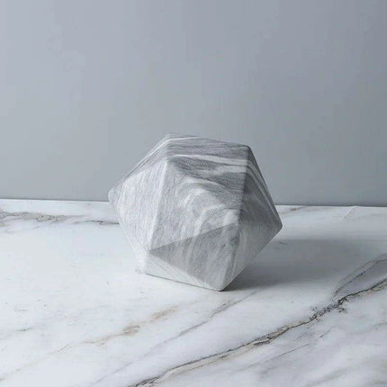 Elegant Marbled Ceramic Geometric Polyhedron Decorative Ball - Très Elite