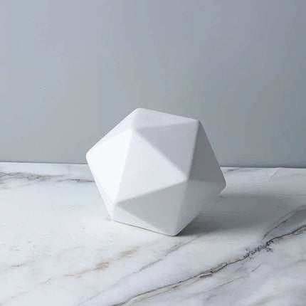 Elegant Marbled Ceramic Geometric Polyhedron Decorative Ball - Très Elite