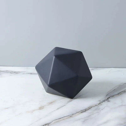 Elegant Marbled Ceramic Geometric Polyhedron Decorative Ball - Très Elite