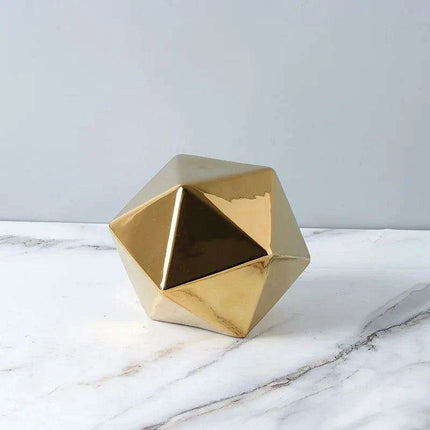 Elegant Marbled Ceramic Geometric Polyhedron Decorative Ball - Très Elite