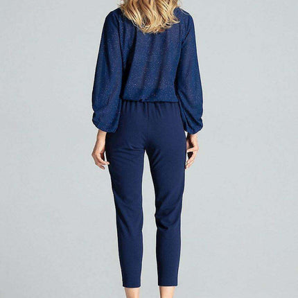 Elegant Maritime Striped Women's Elastic-Waist Trousers - Très Elite