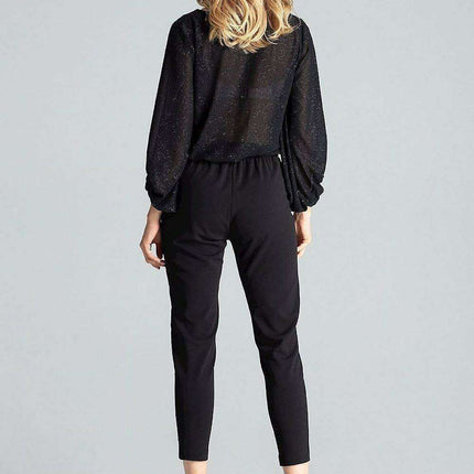 Elegant Maritime Striped Women's Elastic-Waist Trousers - Très Elite
