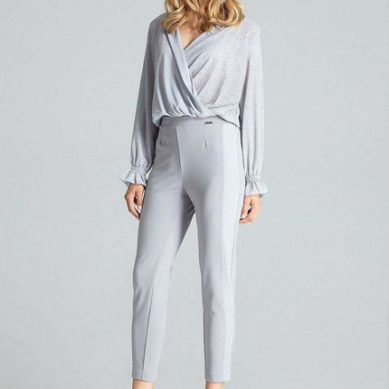 Elegant Maritime Striped Women's Elastic-Waist Trousers - Très Elite