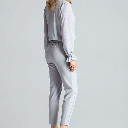 Elegant Maritime Striped Women's Elastic-Waist Trousers - Très Elite