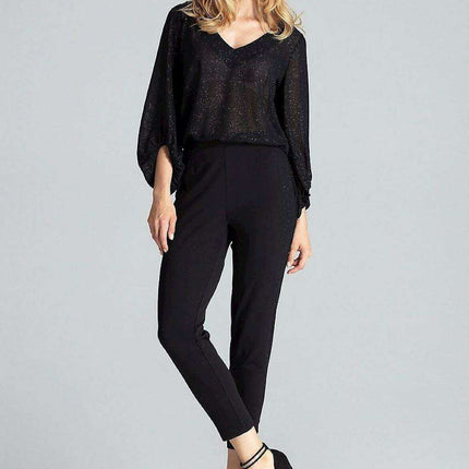 Elegant Maritime Striped Women's Elastic-Waist Trousers - Très Elite
