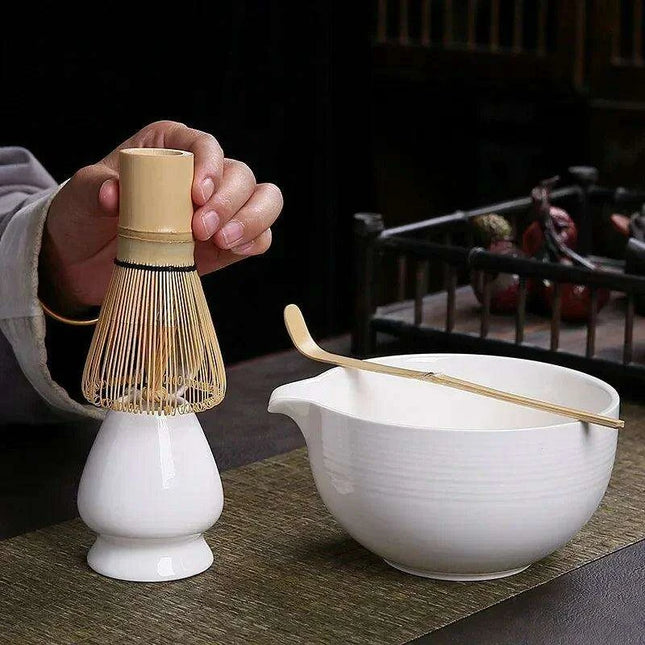 Elegant Matcha Tea Ceremony Set with Traditional Bowls, Whisk, and Accessories
