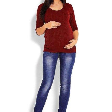 Elegant Maternity Knit Pullover with Peekaboo Design - Très Elite