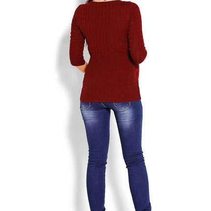 Elegant Maternity Knit Pullover with Peekaboo Design - Très Elite