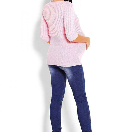 Elegant Maternity Knit Pullover with Peekaboo Design - Très Elite