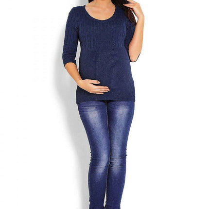 Elegant Maternity Knit Pullover with Peekaboo Design - Très Elite