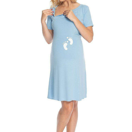 Elegant Maternity Sleepwear with Cute Baby Feet Print - Très Elite