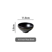 Elegant Matte Black and Gold Ceramic Dinnerware Collection - Essential Set for Upscale Dining Experiences - Très Elite